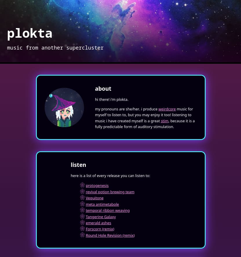 my music website before